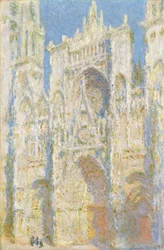 Rouen katedral, västra fasaden, solljus