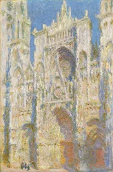 Rouen katedral, västra fasaden, solljus