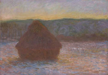 Stack av vete tina, solnedgång, 189091.