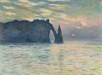 Klippan, Étretat, solnedgång, 1882-1883