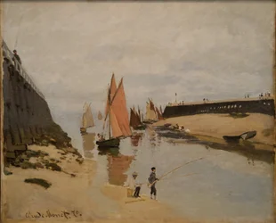 Hamnen i Trouville - Målning av Claude Monet (1840-1926) - 1870 - Olja på duk - 54x65,7 - Szepmuveszeti Muzeum, Budapest