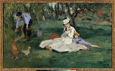 Familjen Monet i trädgården