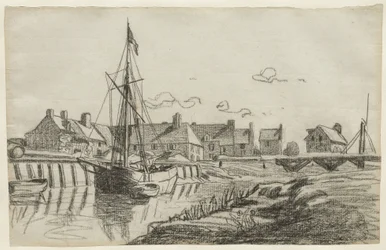 Hamnen i Touques, ca 1864