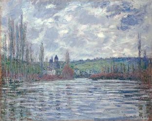 Seinen i översvämning vid Vetheuil, 1881