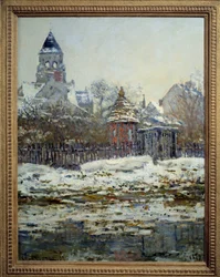 Kyrkan i Vetheuil. Målning av Claude Monet (1840-1926)