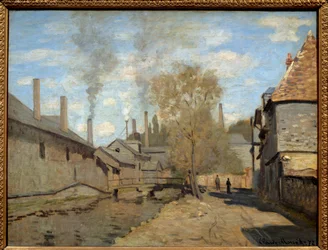 Bäcken Robec har rouen. Målning av Claude Monet (1840-1926)