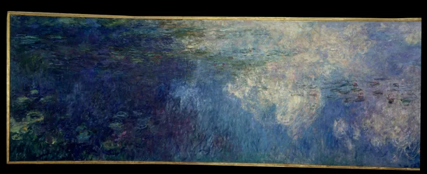 Nymforna; molnen. Vänster del av triptyken målad i Giverny. Målning av Claude Monet (1840-1926)