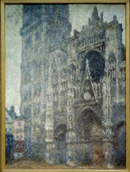 Portalen till katedralen de Rouen; grått väder. Målning av Claude Monet (1840-1926)
