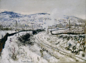 Tåg i snön i Argenteuil