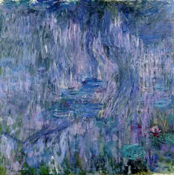 Näckrosor och speglingar av ett pilträd, 1916-19