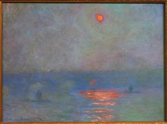 Waterloo Bridge, sol i dimman