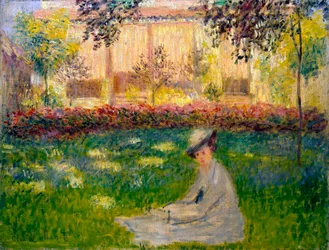 Kvinna i en trädgård, 1876