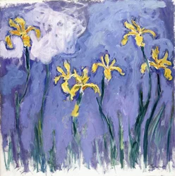 Gul iris med rosa moln, omkring 1918