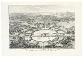 Perspektivvy av staden Chaux, 1804