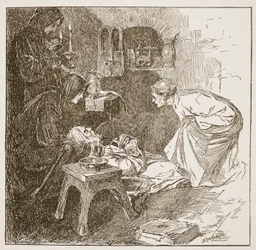 Death of Bede, illustration från 