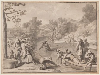 Augusti: Fiske, ca 1700 (tusch)