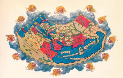 Ptolemaios världskarta, omkring år 150 e.Kr., 1912