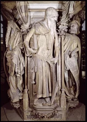Moses brunn, detalj av Jesaja från den sexkantiga piedestalen, 1395-1404 sten