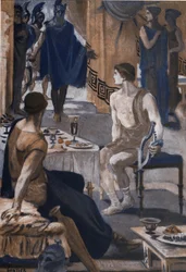 Akilles tar emot Agamemnons sändebud. Illustration av Clement Gontier (1876-1918) för Homeres "Iliaden" (Omero). Paris, Henri Laurens
