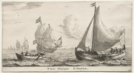 Olika fartyg och utsikt över Amsterdam (Verscheÿde Schepen en Gesichten van Amstelredam), del II: Two Pier Boats