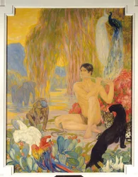 Zoologimålningen av Clementine Helene (Clementine-Helene) Dufau (1869-1937) 1900-talets Paris. Sorbonne