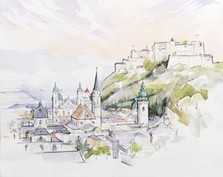 Salzburg Sunrise (wc på papper)