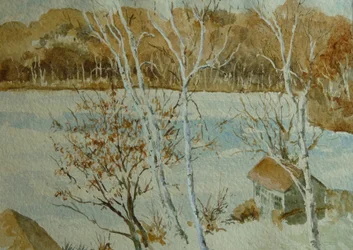 915 Silver Lake, Nyårsdagen 2014, 2014 (akvarell)