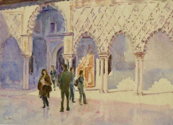 Alcazar, Jungfrurna på gården, 2002 (akvarell)