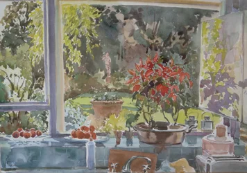 Från köksfönstret, 2002 (akvarell)