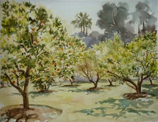 Mamounia, Apelsinlundar, 2000 (akvarell)