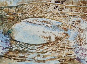 Snö på Kingfisher Bridge, 2011 (akvarell)