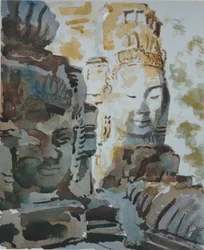 The Bayon - Kärleksfull vänlighet, 2000 (akvarell)