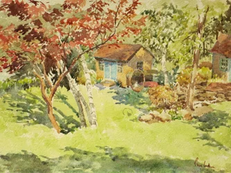 Det gula båthuset, 2015 (akvarell)