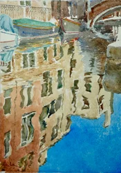 Winter Reflections, Rio Dei F, 2020 (akvarell)