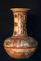 Höghalsad burk, tidig cocle-fas, 700-800 AD (keramik)