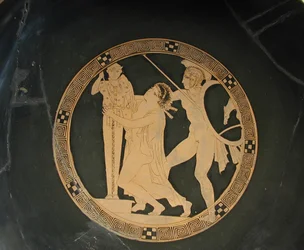 Ajax the Lesser drar Cassandra från Palladium, 500-talet. före Kristus