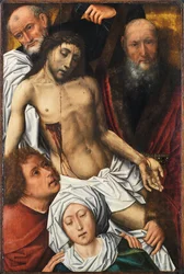 Nedstigningen från korset - Målning av Colijn De Coter (omkring 1440 eller 1445-1522 eller 1532), olja på trä, omkring 1500, 98x65 cm - Nedstigningen från korset, Olja på trä av Colijn De Coter - Museo de Bellas Artes de Bilbao