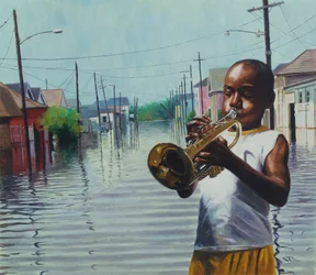 Boy With Horn, 2010 (olja ombord)