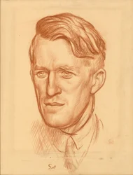 T. E. Lawrence (röd krita på papper)