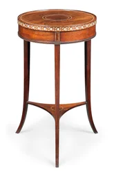 Viktorianskt infällt tillfälligt bord, ca 1880 (rosaträ och elfenben)