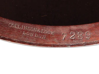 Viktorianskt infällt tillfälligt bord, detalj, ca 1880 (rosenträ och elfenben)