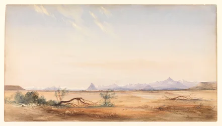 Andernas bergskedja, sedd från Mystery Plain, nära Santa Cruz, ca 1878 (akvarell)