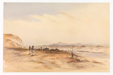 Jakt vid Santa Cruz-floden, ca 1878 (akvarell)
