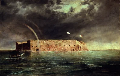 Utsikt över Fort Sumter, South Carolina, 1863