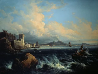 Neapel sett från Posillipo (olja på duk)