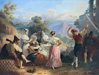 Traditionell dans (olja på duk)