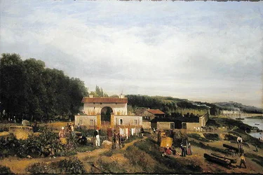 Ingången till byn Sevres, 1834