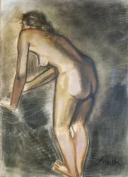 Stående naken, av Constant Permeke (1886-1952). Belgien, 1900-talet.