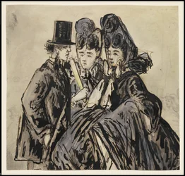 En gentleman och två damer, 1860-talet