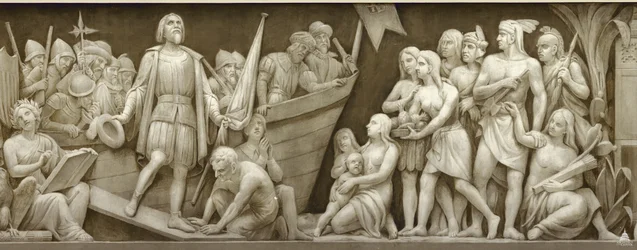 Christopher Columbus landstigning Frisen i rotundan i USA:s Capitol, 1860-1873